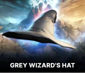GREY WIZARD’S HAT ARTIFACT LIGHT HEADWEAR